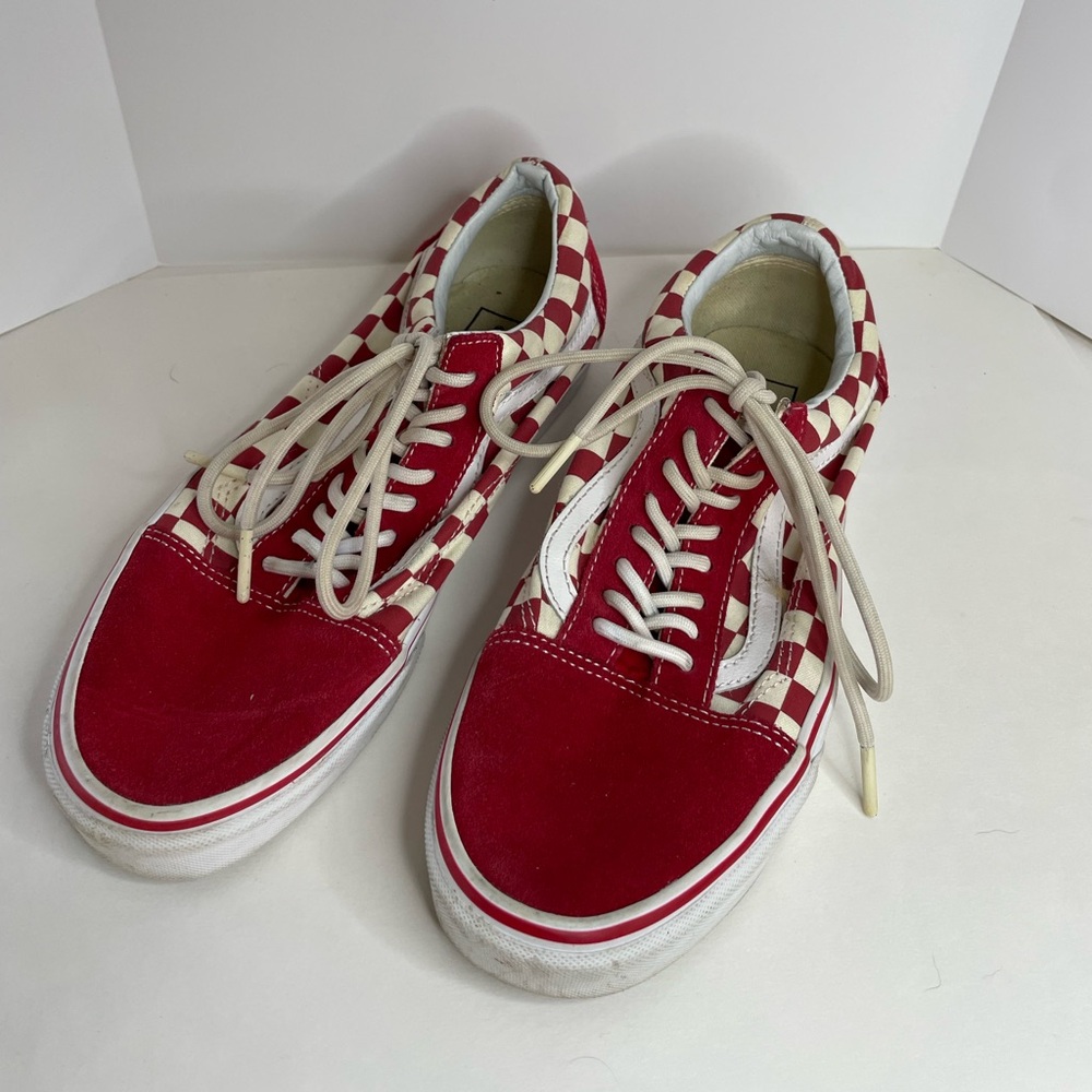 Vans Checkerboard Red Low-Top Sneakers